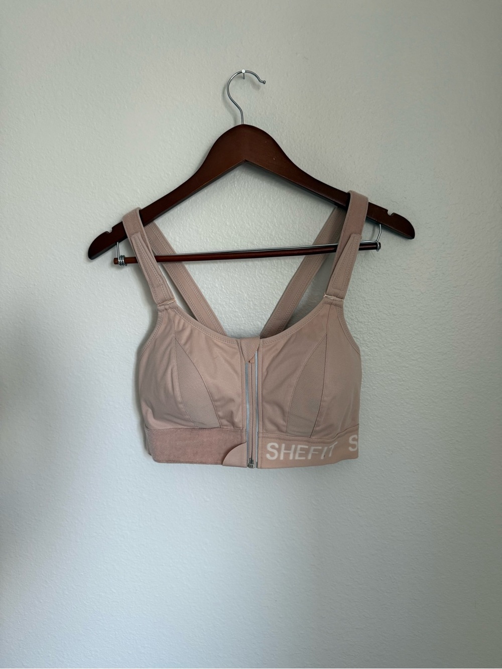 SHEFIT Blush Front-Zip High Support Sports Bra